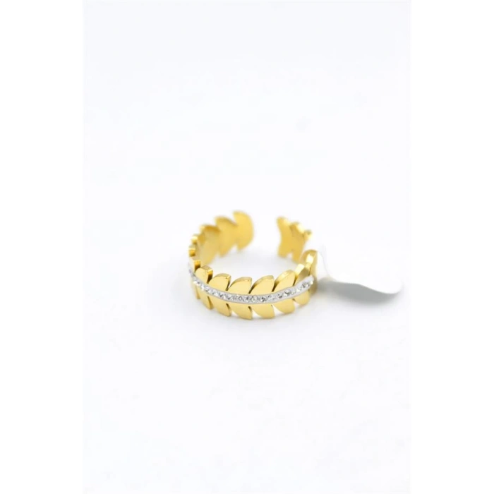 6lı Taşlı Yaprak Yüzük - Altın