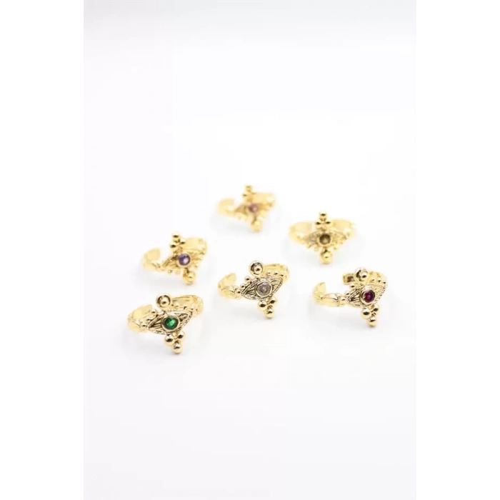 6lı Taşlı Yüzük Seti - Altın