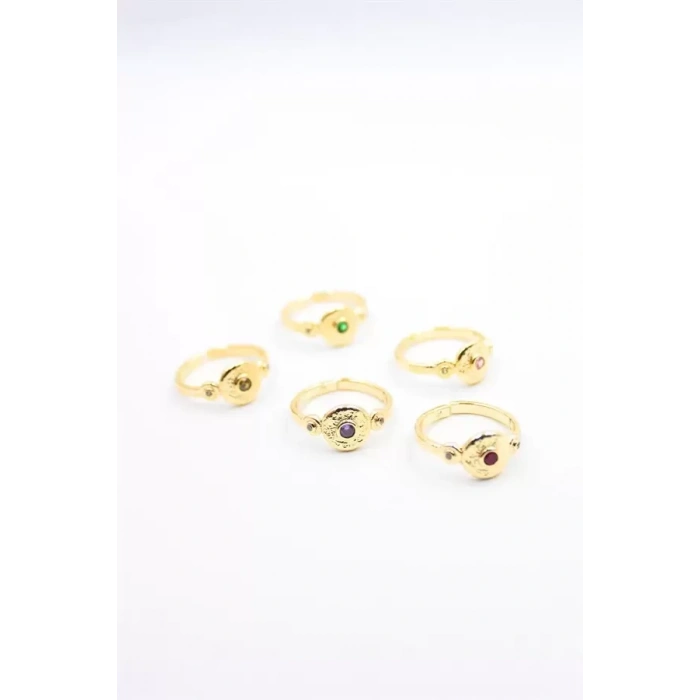 6lı Taşlı Yüzük Seti - Altın