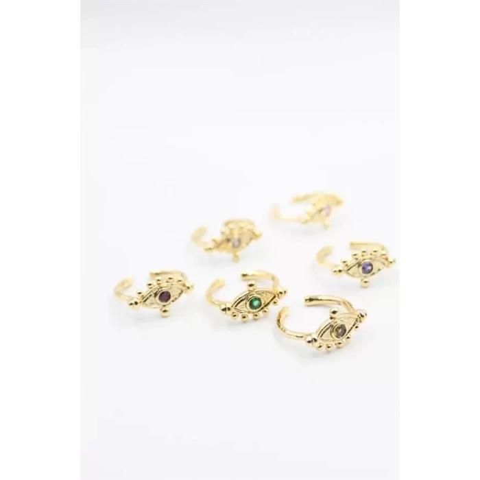 6lı Taşlı Yüzük Seti - Altın