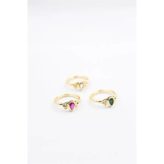 6lı Taşlı Yüzük Seti - Altın