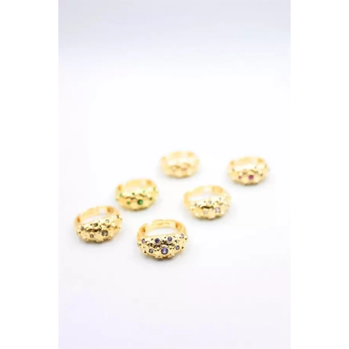 6lı Taşlı Yüzük Seti - Altın