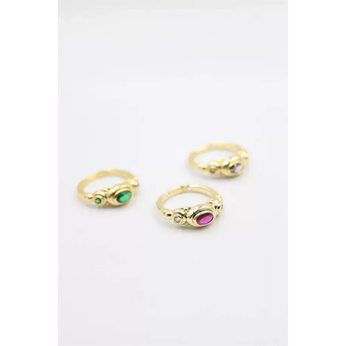 6lı Taşlı Yüzük Seti - Altın