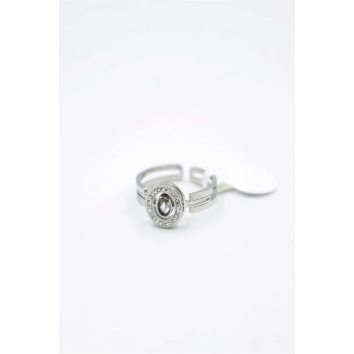 6lı Yuvarlak Taşlı Yüzük - Gümüş