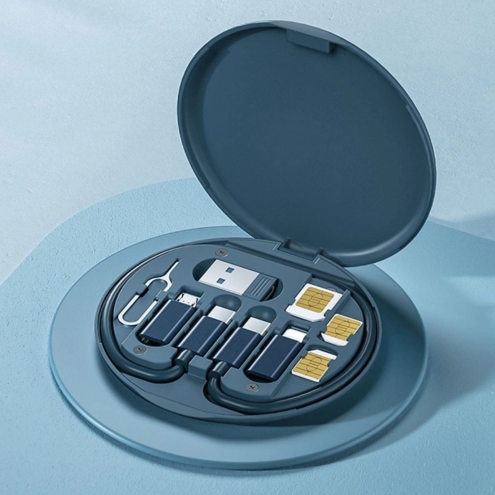 60w Destekli Kablo Kutusu Seyahat Kablo Seti 5i 1 arada USB Type-C Şarj Kablosu Seti