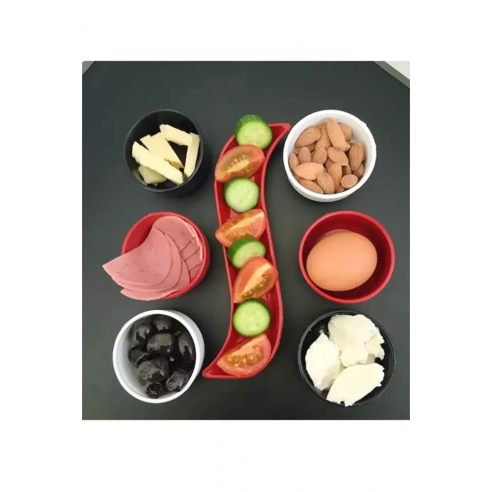 7 Parça Kahvaltı Seti Sosluk İftariyelik Çerezlik Kırılmaz Melamin Çap 7 cm