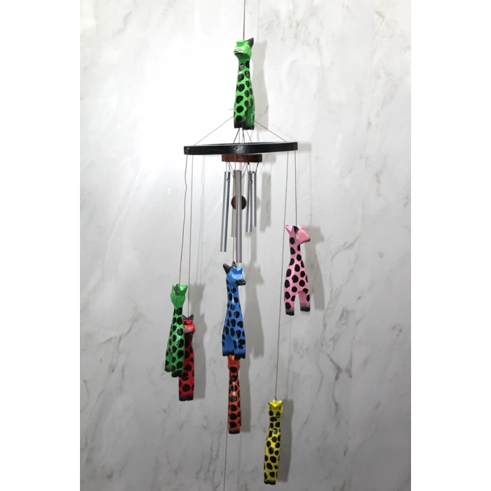 Ahşap Zürafali Rüzgar Çani Sayang:3