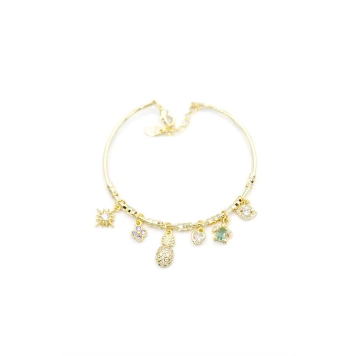 Ananas Charmlı Bilezik - Altın