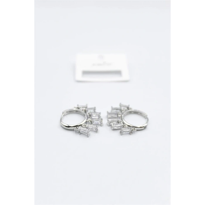 Baget Taşlı Shakira Küpe - Gümüş