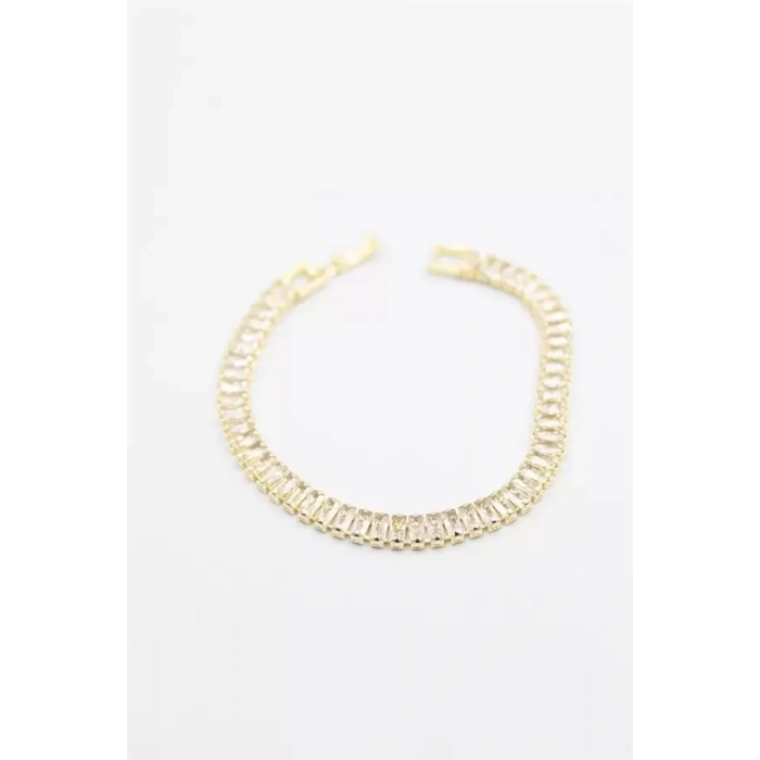 Baget Taşlı Su Yolu Bileklik - Altın