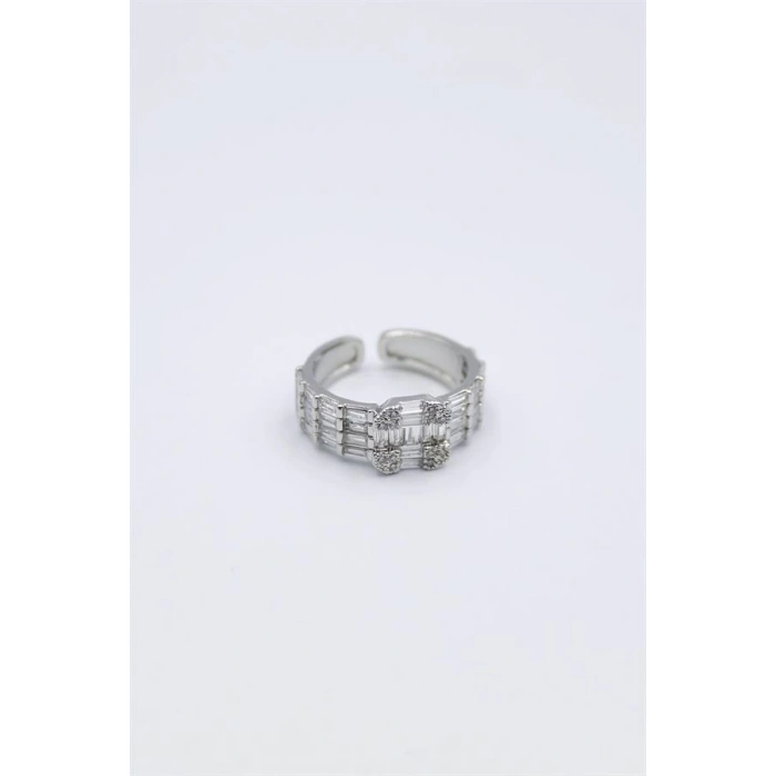 Baget Taşlı Yüzük - Gümüş