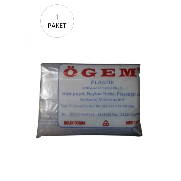 Bakkaliye Naylon Torba İkilik 22x36 cm 1 kg 1 Paket (Takriben 195 Adet)