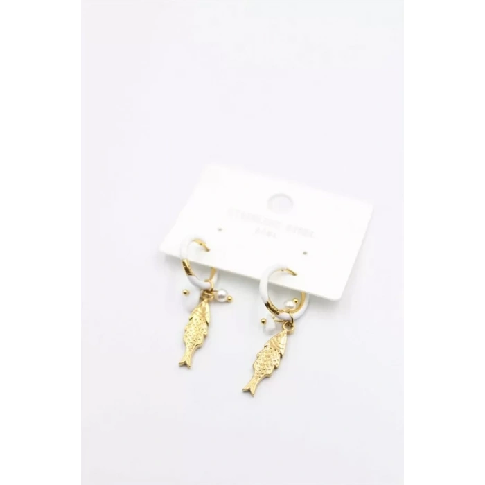 Balık Küpe - Beyaz