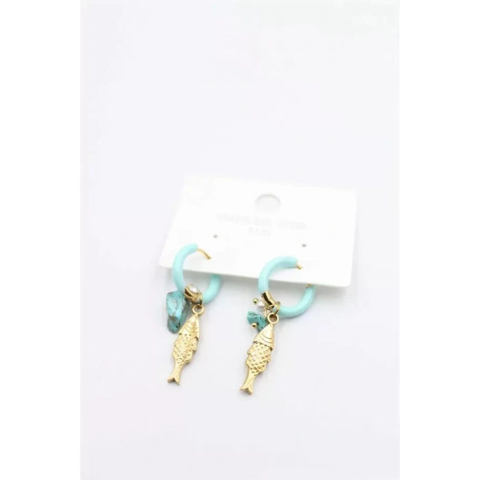 Balık Küpe - Turkuaz