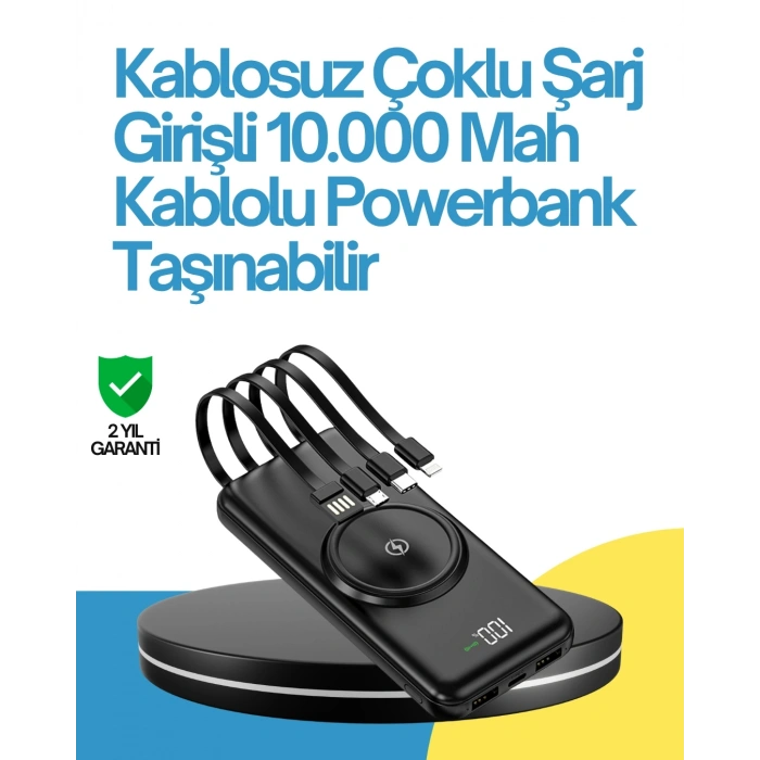 BFS 10000mAh Kablosuz ve Hızlı Şarj Destekli Powerbank – Taşınabilir Şarj Gücü