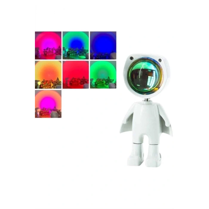 BFS 180 Derece Dönebilen Astronot Masa ve Gece Lambası Projektör