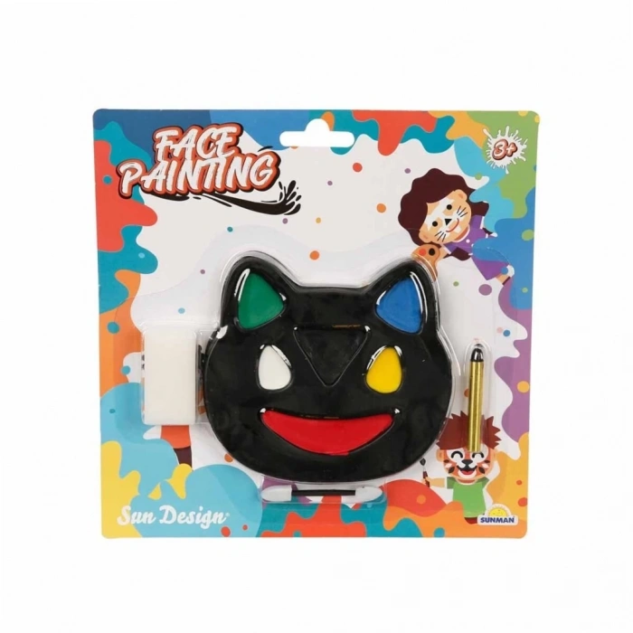 Mey İthalat® 2591  YÜZ BOYASI 1 KALEMLİ 6 RENKLİ KEDİ ŞKL KRTL