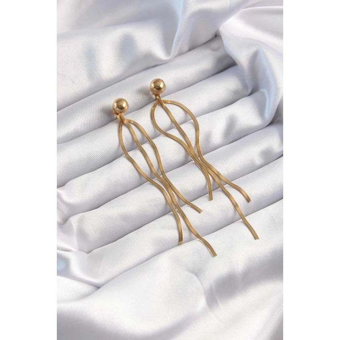 BFS 316L Çelik Altın Renk İtalyan Model Topçuk Küpe