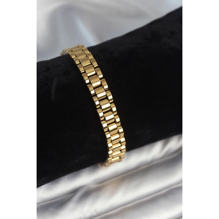 Mey İthalat® 316L Çelik Gold Renk 9 mm Kalınlık Erkek Bileklik