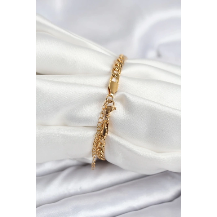 Mey İthalat® 316L Çelik Gold Renk Yazı Yazmaya Uygun Kadın Bileklik