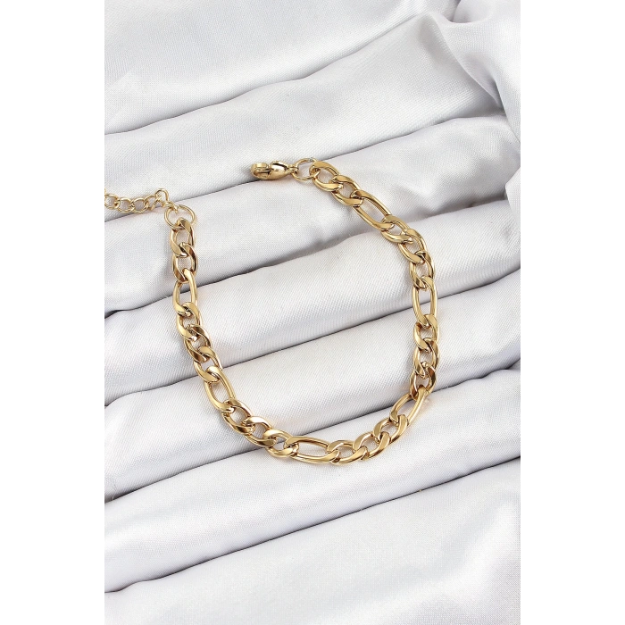 Mey İthalat® 316L Çelik Gold Renk Zincir Erkek Bileklik