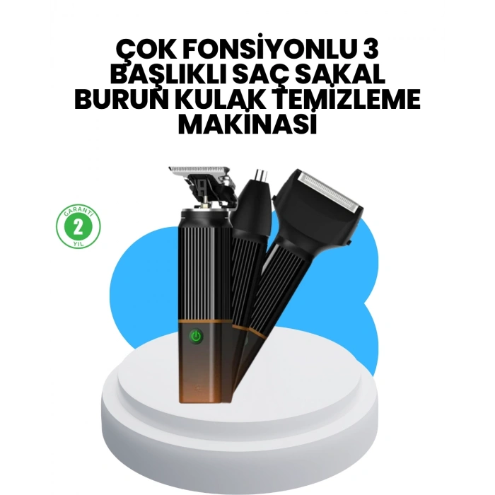 BFS 3’ü 1 Arada Erkek Bakım Makinesi – Paslanmaz Çelik Başlıklı Şarjlı Tıraş Seti