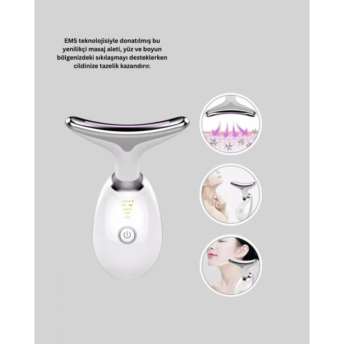 Mey İthalat® 7 Seviyeli LED Cilt Sıkılaştırıcı Masaj Aleti