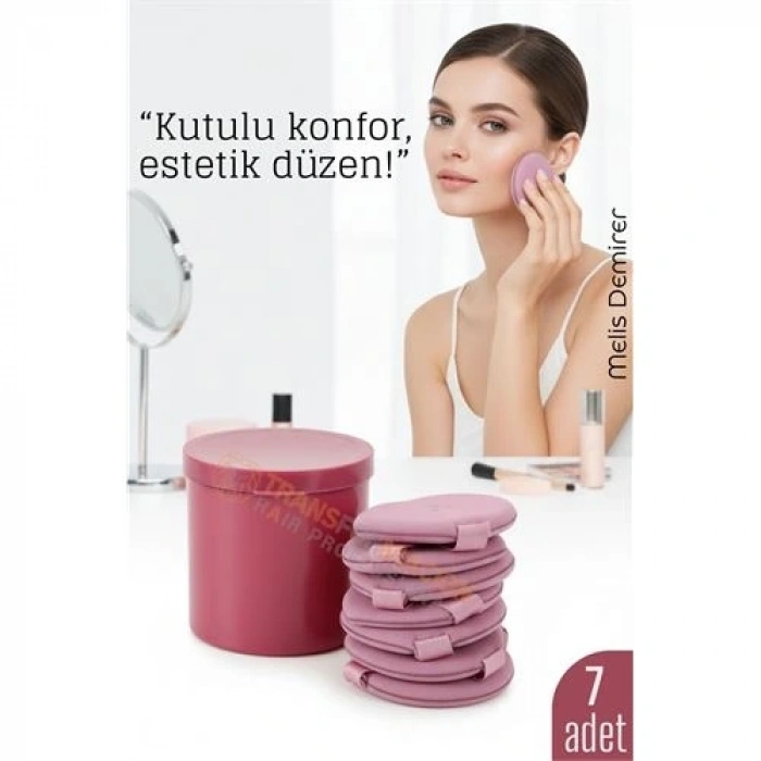 BFS 7’li Makyaj Pamuğu Seti – Yumuşak Dokulu, Kaplı Saklama Kutulu, Pudra ve Fondöten İçin