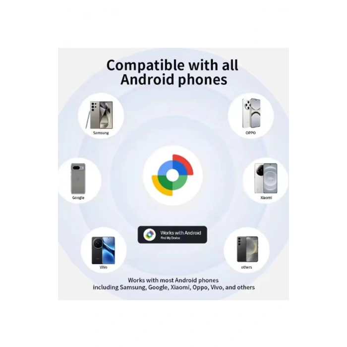 BFS Airtag Android Konum Belirleme Akıllı Takip Cihazı Smart Finder Beyaz