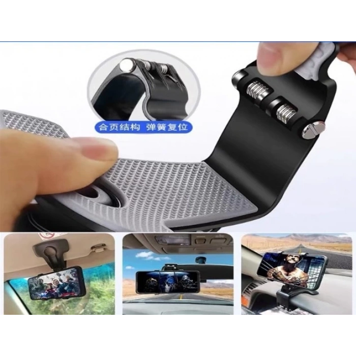 BFS  Araba Gösterge Üstüne Takılan 360 Oynar Başlıklı Telefon Tutucu