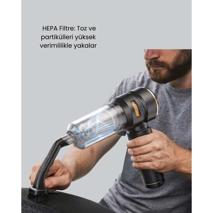 BFS Araç İçi Derinlemesine Temizlik İçin Kompakt ve Ergonomik El Süpürgesi