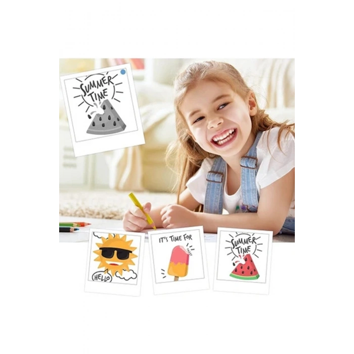 BFS Çocuk Kamera Baskı Kağıdı, 5’li Rulo 57x25mm Çekirdekli Fotoğraf Baskı Termal Kağıt Rulo