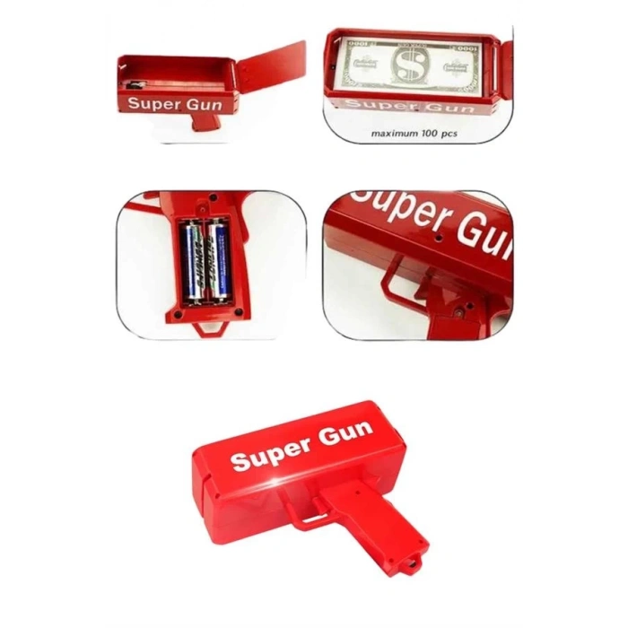 BFS Çocuklara Özel Eğlenceli Para Saçma Makinası Parti Oyuncağı Kırmızı