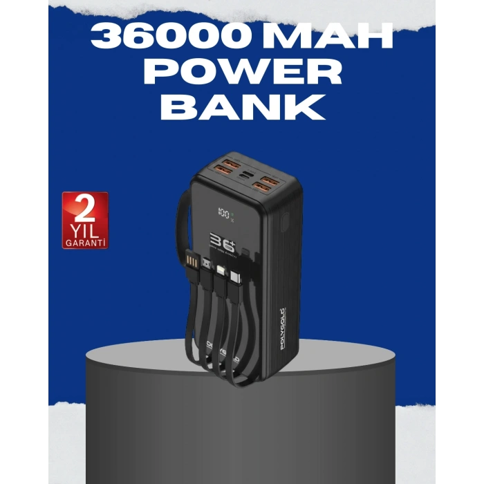 Mey İthalat® Çok Çıkışlı Taşınabilir Şarj Cihazı Dijital Göstergeli