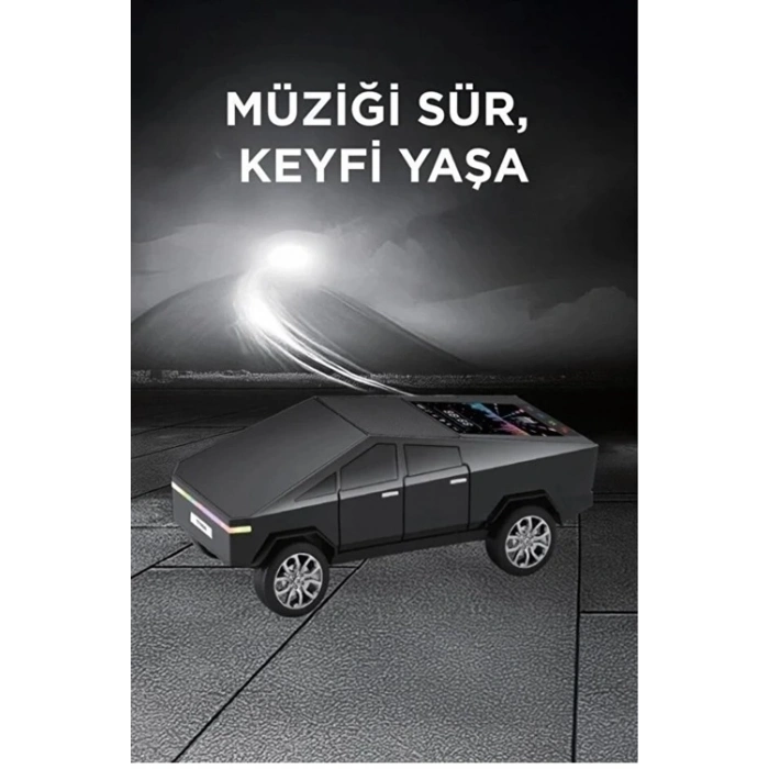 BFS D68 Cyber Model Araba Tasarımlı Bluetooth Hoparlör 15w Güçlü Ses Rgb Led /tws/usb Siyah