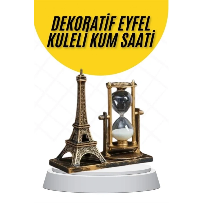BFS Dekoratif Eyfel Kulesi ve Kum Saati Vintage Tarzı Masa Süsü Biblo