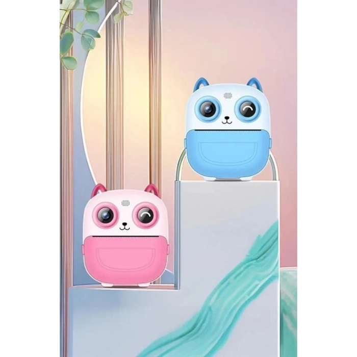 BFS Dijital Video Fotoğraf App Destekli Çocuk Kamerası Termal Resim Kağıt Baskılı Yazıcı Pembe