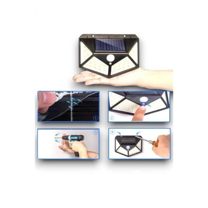 BFS Güneş Enerjili Bahçe Lambası 100 Led Bahçe Lambası Bahçe Aydınlatma