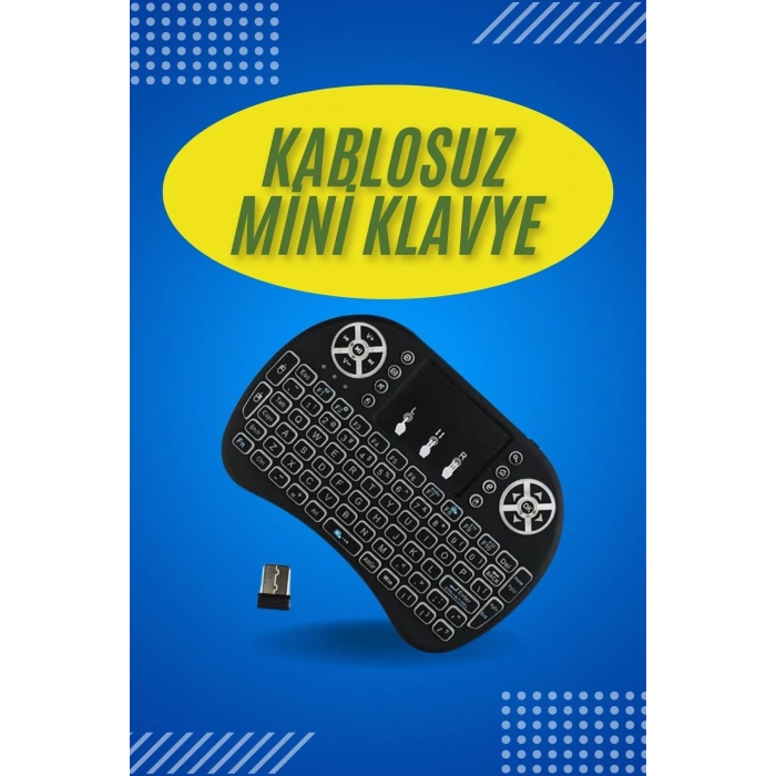 BFS Işıklı Kablosuz Mini Klavye ve Dokunmatik Mouse Seti Türkçe Kablosuz