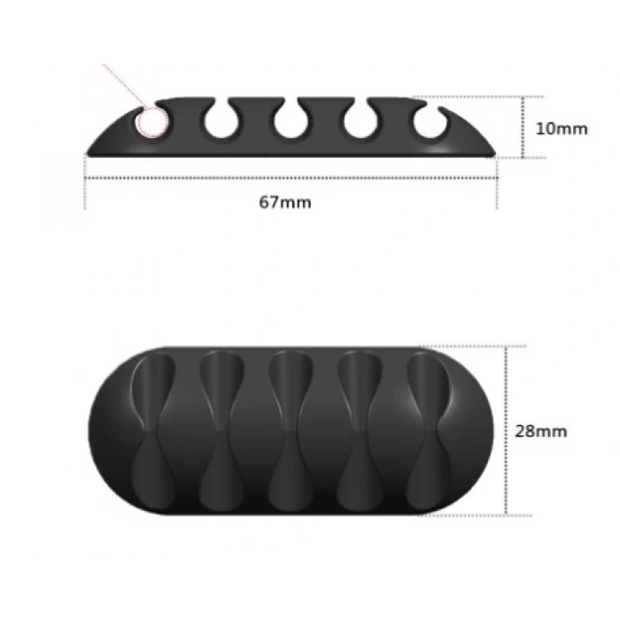 BFS  Kablo Tutucu 5 Kanallı 3lü Siyah