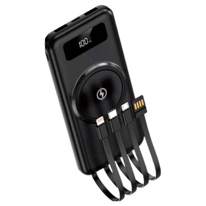 BFS Kablosuz Çoklu Şarj Girişli 10.000 Mah Kablolu Powerbank Taşınabilir