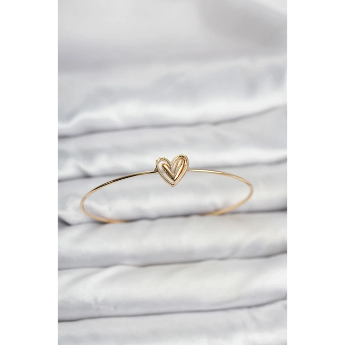 BFS Kalp Model Gold Renk Bileklik