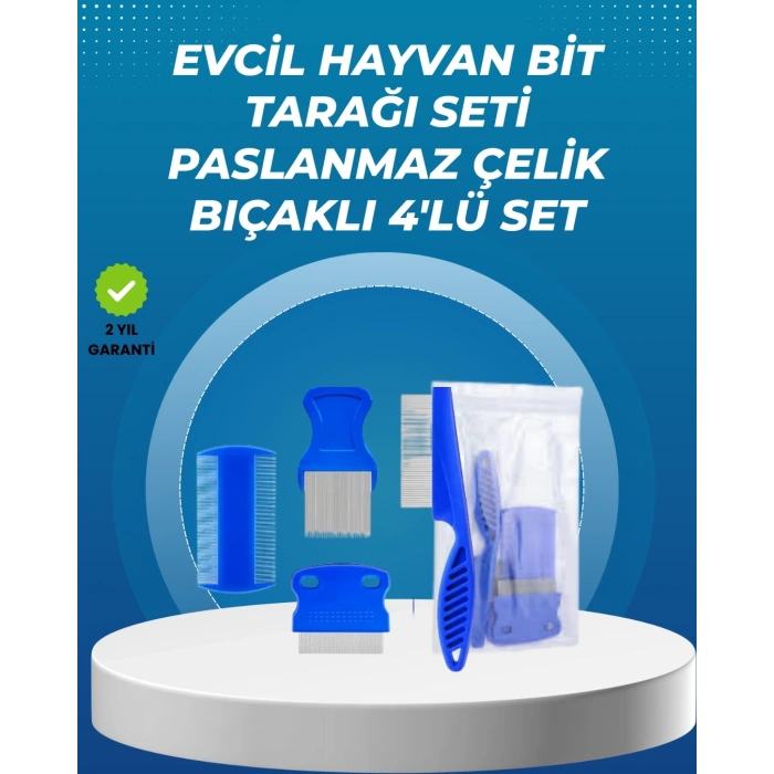 BFS Kedi, Köpek ve Küçük Hayvanlar İçin 4 Parça Ergonomik Tarak Takımı