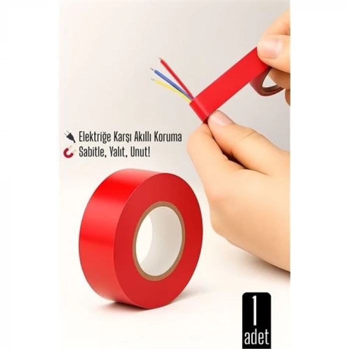 BFS KIRMIZI Elektrik  Bandı – Yüksek Yalıtım Gücü, Kablo Sabitleme ve Elektrik Koruma İçin