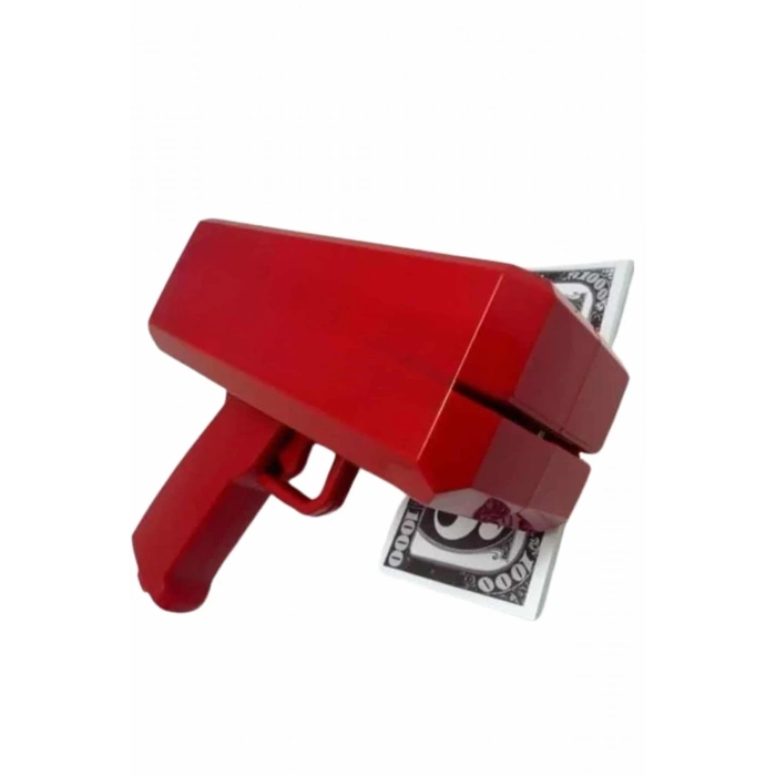 BFS Kırmızı Parti Oyuncağı Para Saçma Fırlatma Tabancası Makinesi Super Money
