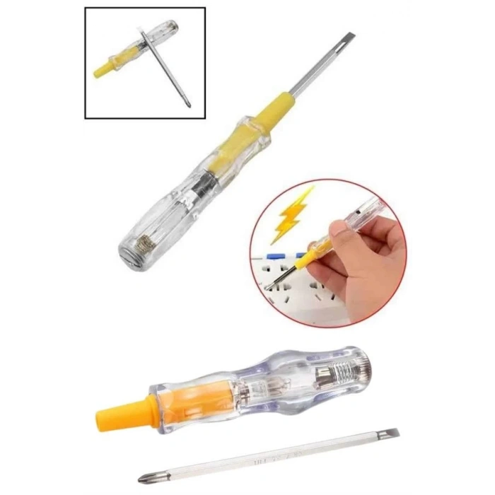 BFS Kontrol Kalemi Çift Başlıklı Şeffaf Elektrik Testi Değişken Uçlu