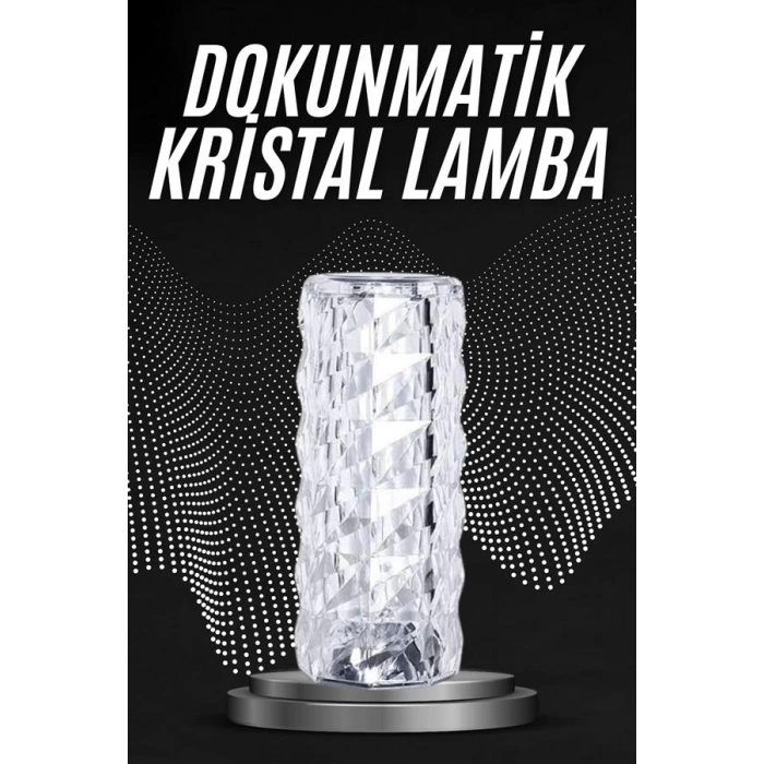 BFS Kristal Lamba Masa Lambası Şarjlı Masa Lambası Dokunmatik Sensör Usb Şarjlı