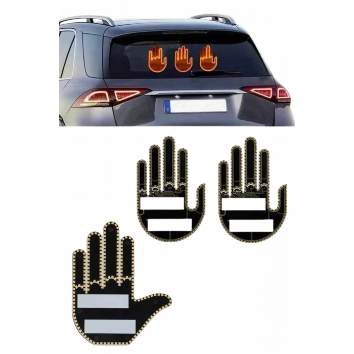 BFS Kumandalı El Led Araba İçi 4 Farklı Mod El Orta Parmak Led