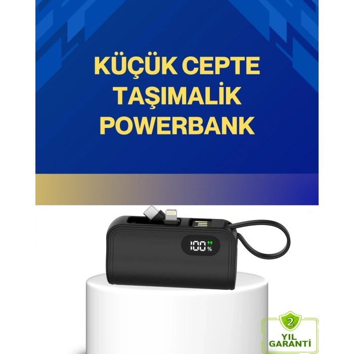 Mey İthalat® LED Göstergeli 2000mAh Cep Tipi Hızlı Şarj Powerbank