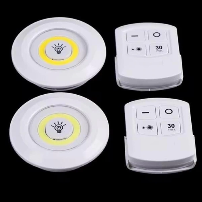 BFS Led Lamba 3lü Uzaktan Kumandalı Yapışkanlı Beyaz Işık